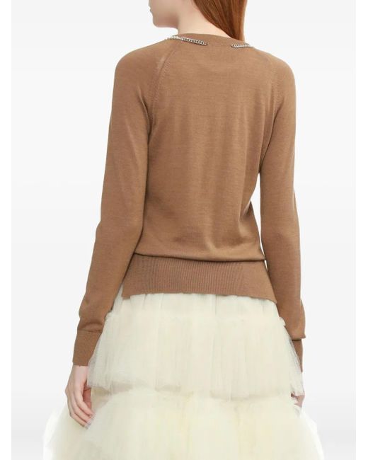 Simone Rocha Vest Verfraaid Met Parels in het Brown