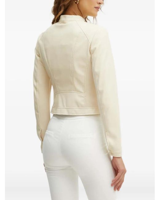 Guess White Zip-Up Chest-Pocket Jacket