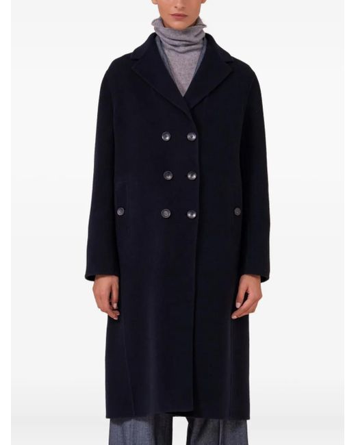 Fedeli Blue Double-Breasted Coat