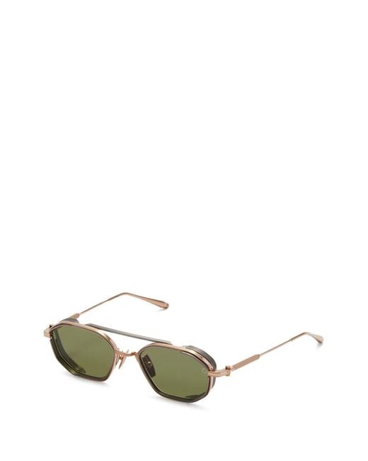 Akoni Green Lunettes De Soleil À Monture Géométrique
