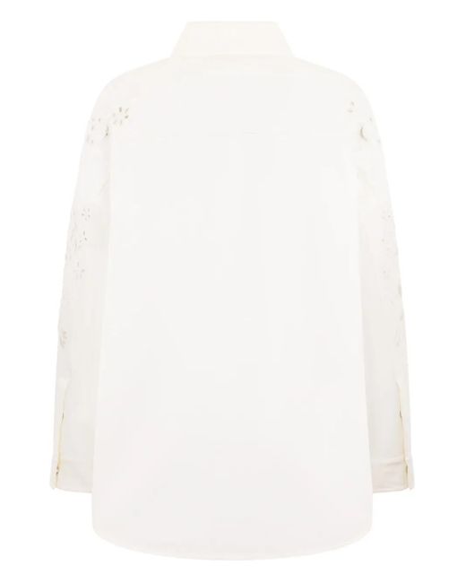 Valentino Garavani White Floral-Lace Shirt