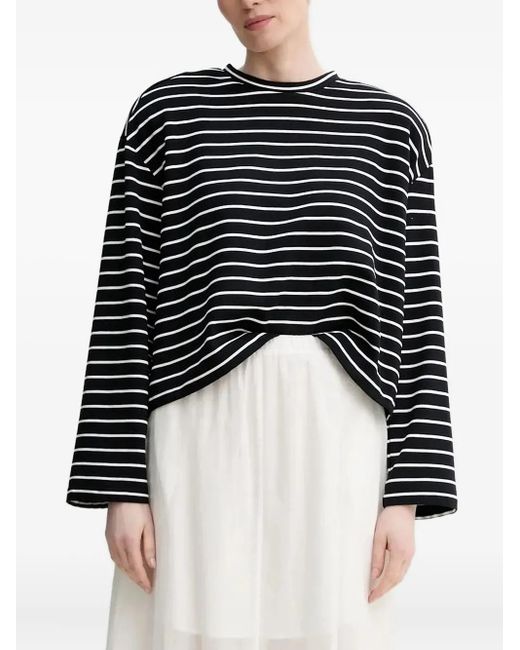 Top A Righe A Maniche Lunghe di Gestuz in Black