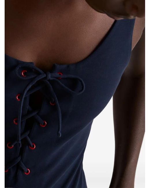 Prada Blue One-Piece Stretch Jersey Swimsuit