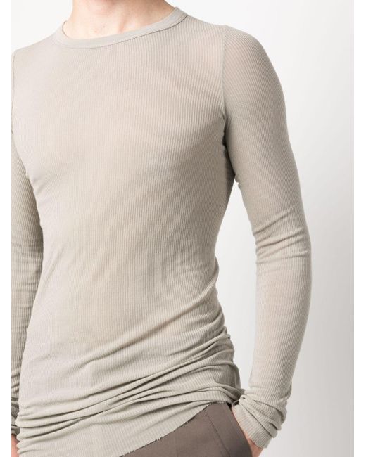 Rick Owens Extra-long Sleeved T-shirt in Natural for Men | Lyst