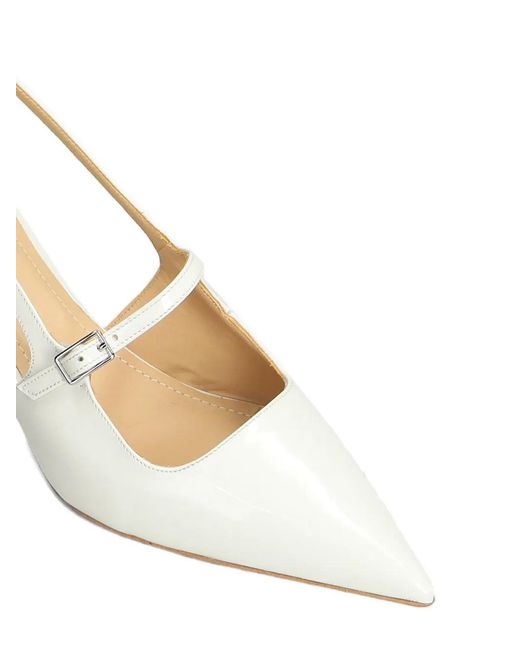 Fratelli Russo White Slingback-Pumps