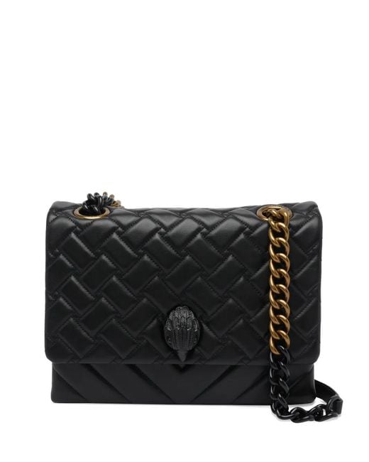 Kurt Geiger Black Large Quilted Kensington Shoulder Bag
