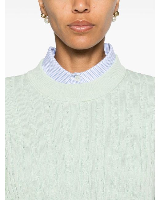 Peuterey Green Pullover mit Zopfmuster