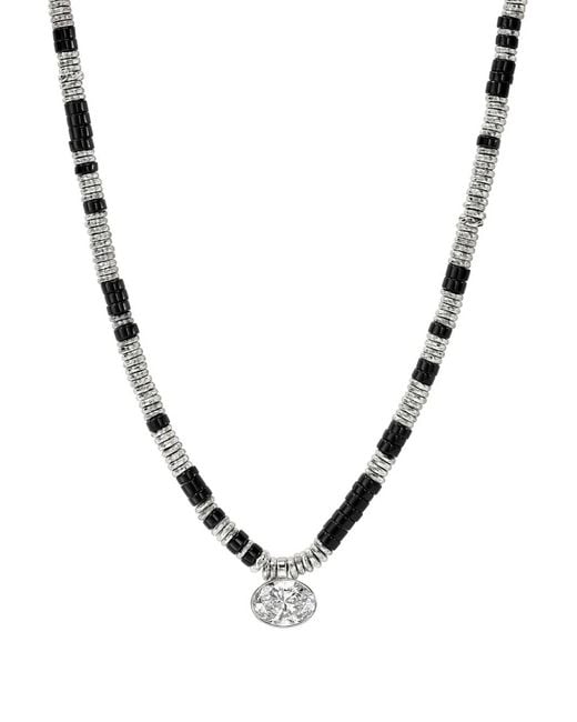 John Hardy Metallic Lovestruck Heishi Sterling Diamond Pendant Necklace