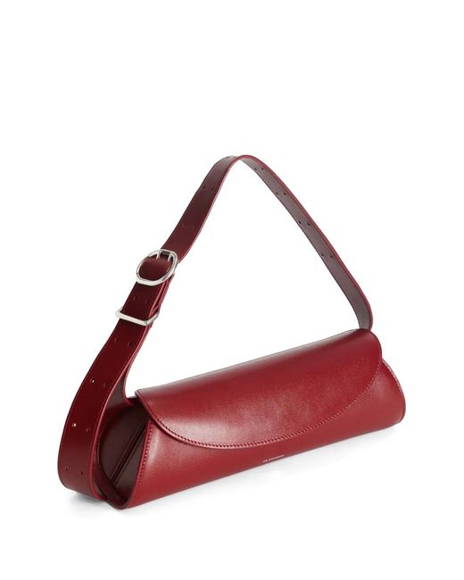 Jil Sander Red Small Cannolo Iconic Line Tote Bag