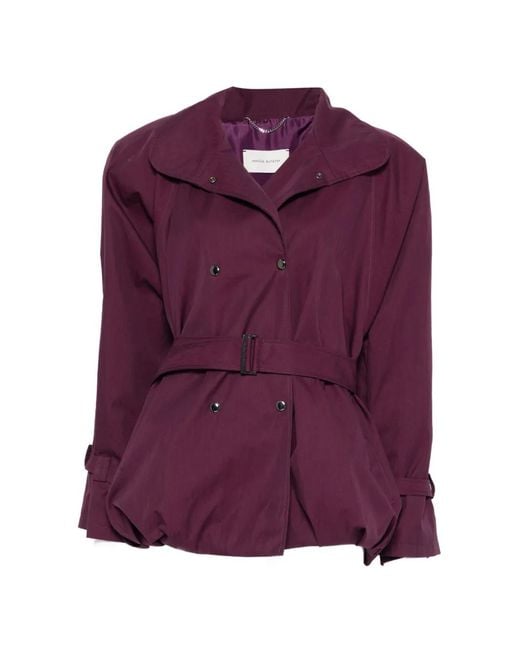 Magda Butrym Purple Belted Double-Breasted Jacket