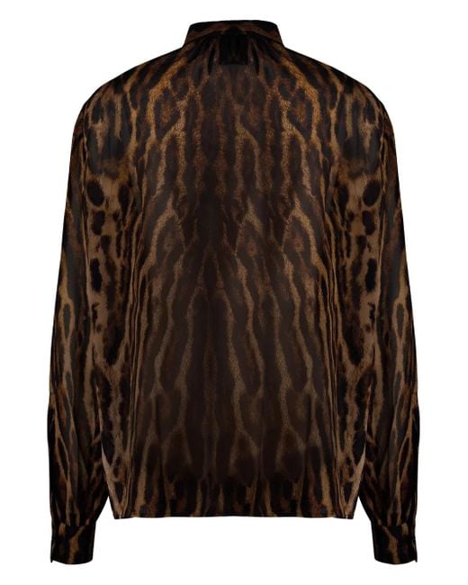 Givenchy Black Leopard-Print Blouse
