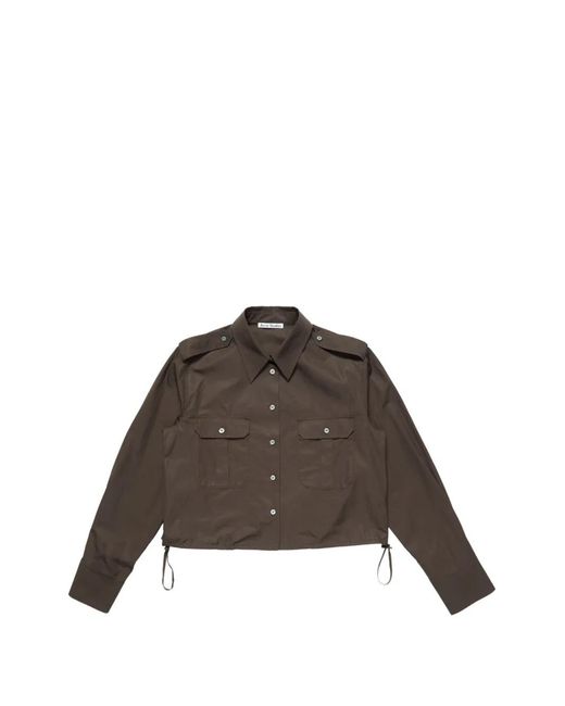 Acne Brown Button-Up Over Shirt