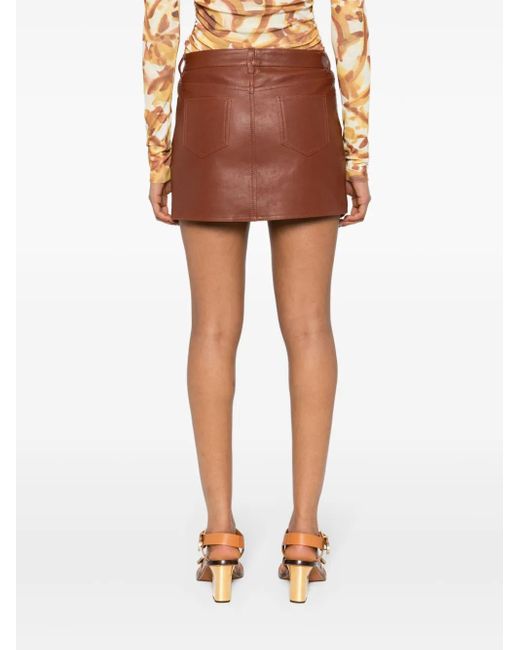 Etro Brown Nappa Mini Skirt