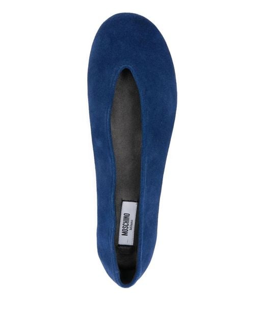 Moschino Blue Suede Ballet Flats
