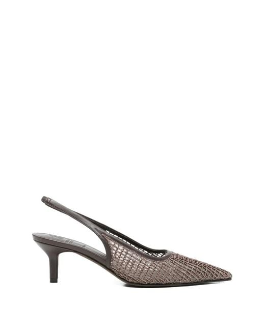 Brunello Cucinelli White Monili-Embellished Pumps