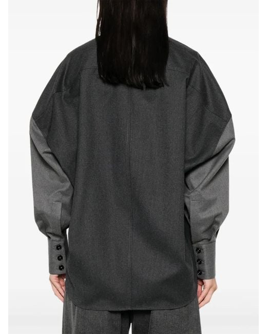 Stella McCartney Gray Panelled Oversized Shirt