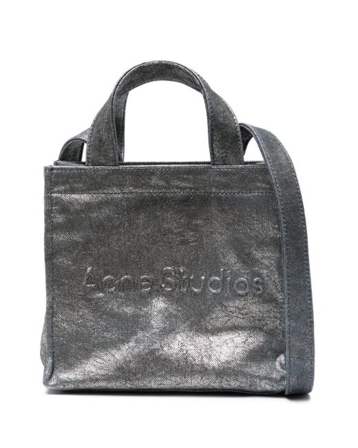 Acne Gray Mini Handtasche mit Logo