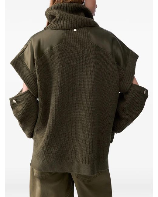 Liu Jo Green Turtleneck Sweater With Cut-Out