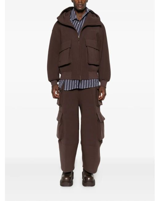 Feng Chen Wang Brown Cargo-Pocket Drawstring Trousers for men