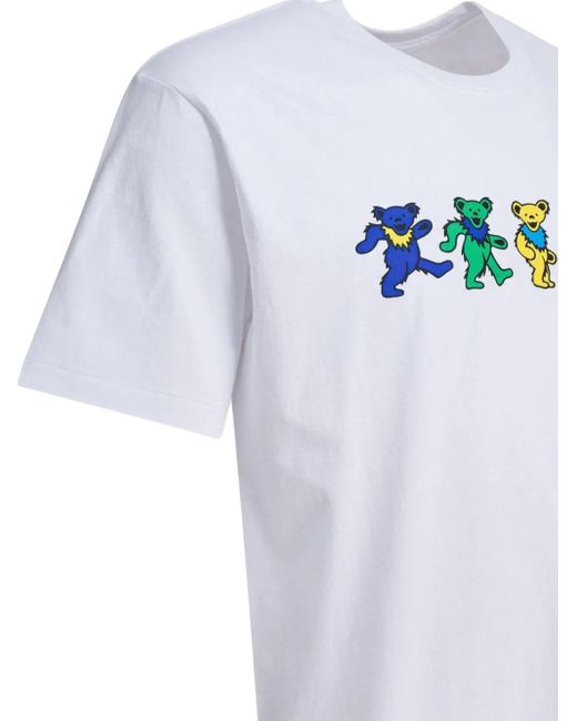 Thisisneverthat White Dancing Bears-Print Cotton T-Shirt for men