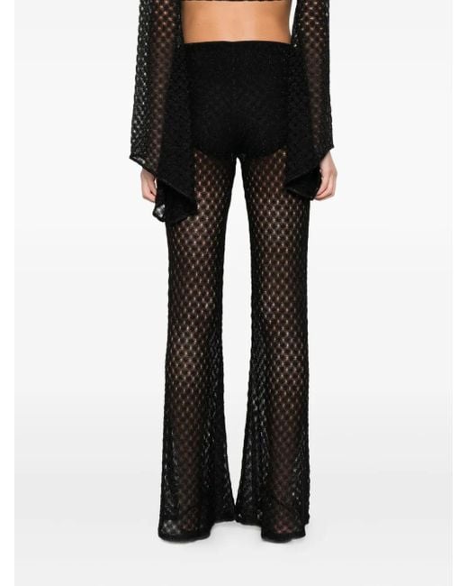 Missoni Gehaakte Doorzichtige Broek in het Black