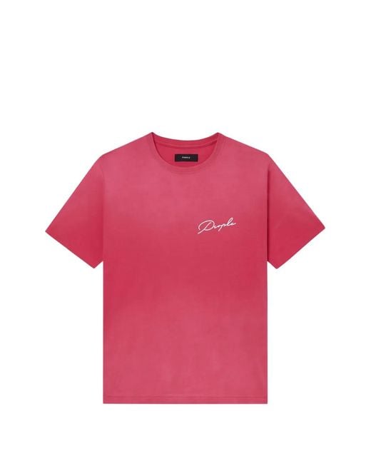 Purple Brand Pink Logo-Print T-Shirt for men