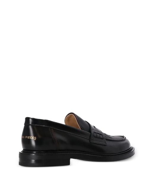 Filling Pieces Black Leather Loafers for men