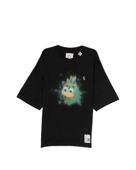 Maison Mihara Yasuhiro Black Graphic-Print T-Shirt for men