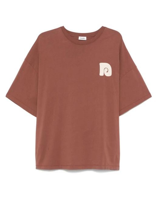 Nanushka Red Rope-Embroidery T-Shirt