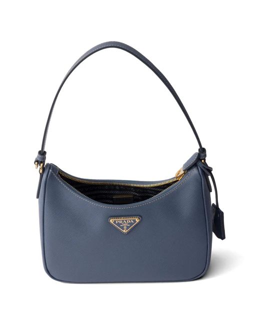 Prada Blue Re-Edition 2005 Saffiano Leather Mini Bag