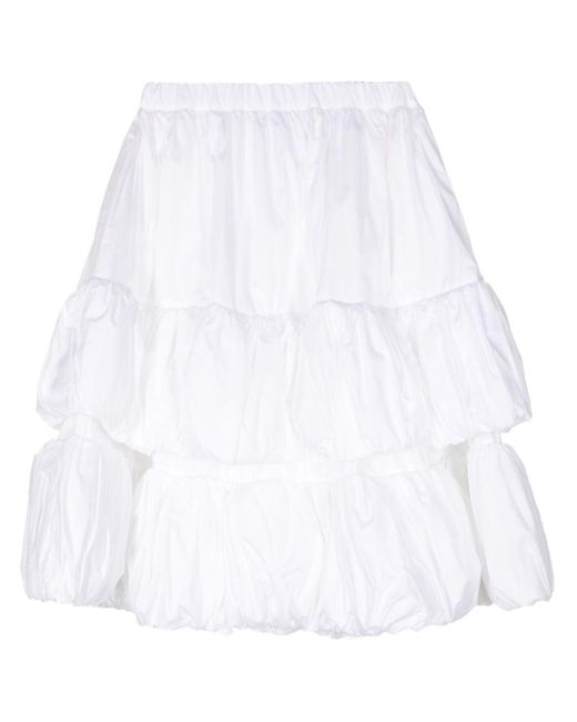 Comme des Garçons White Tiered cotton skirt