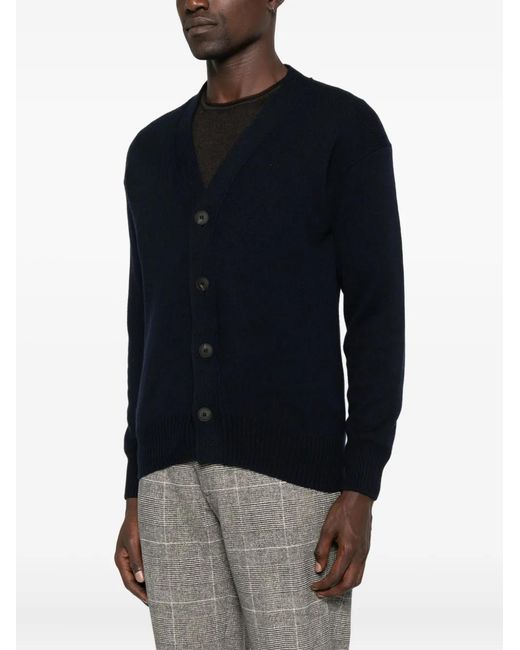 Gran Sasso Blue Buttoned Wool Cardigan for men