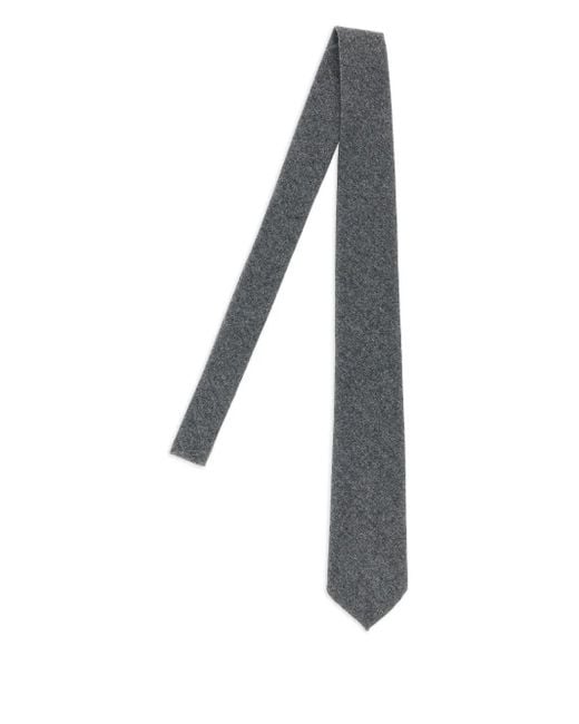 Barba Napoli Black Wool Tie for men