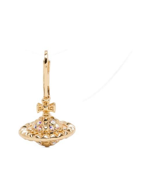 Vivienne Westwood Metallic Boucles D'Oreilles Orb À Ornements En Cristal