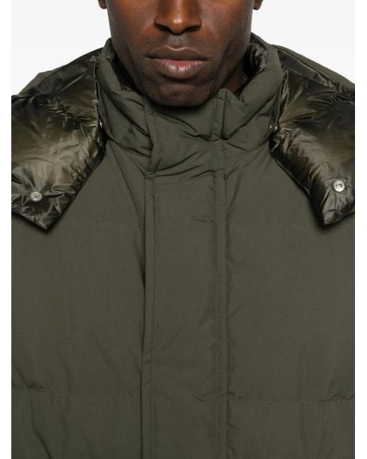 Plumífero con capucha y cordones Sacai de hombre de color Green