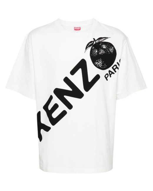 KENZO Katoenen T-shirt Met Logoprint in het White voor heren