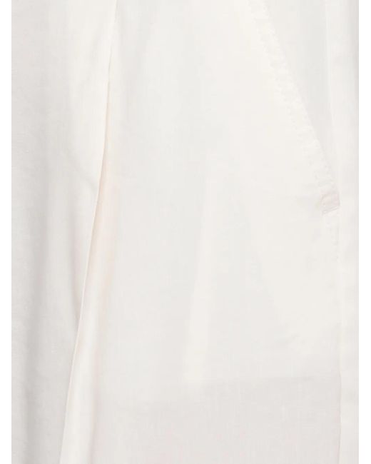 Marella White Mlmalloro Drawstring-Waist Ide-Leg Trousers