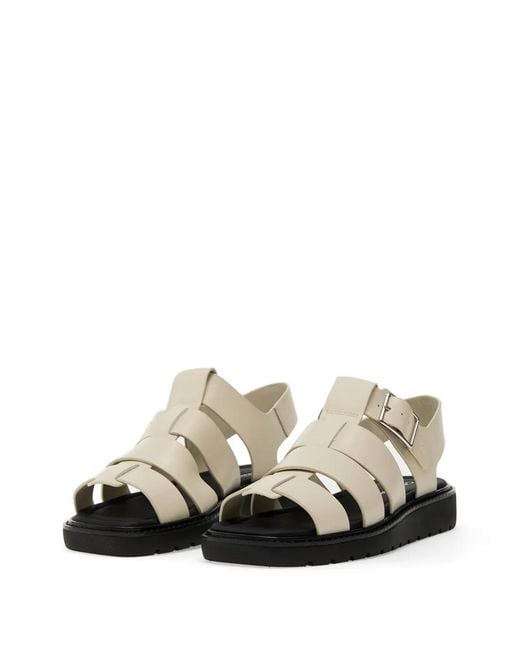 Calvin Klein White Leather Flat Sandals