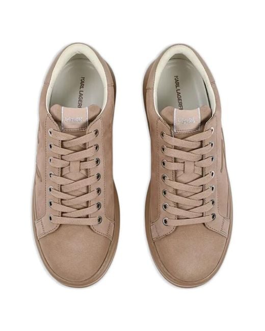 Karl Lagerfeld Brown Embossed Logo Sneakers for men