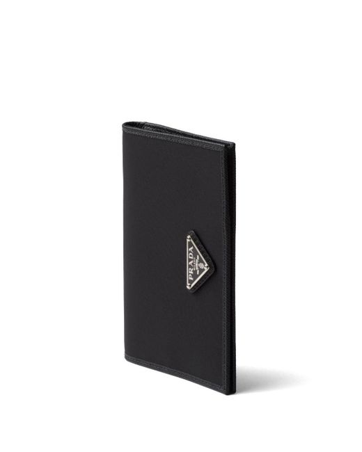 Prada Black Re-nylon Enamel-triangle Logo Wallet for men