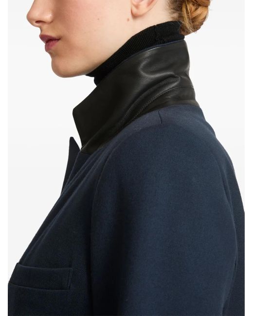 Yves Salomon Blue Double-Breasted Blazer
