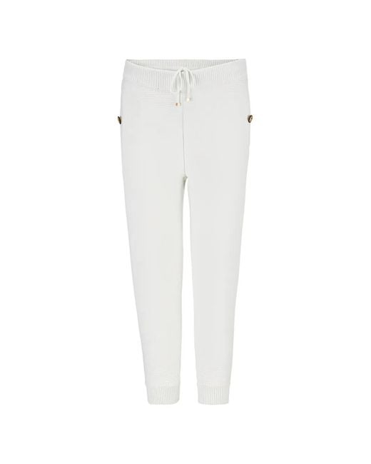 Billionaire White Logo-Detail Knit Track Pants for men