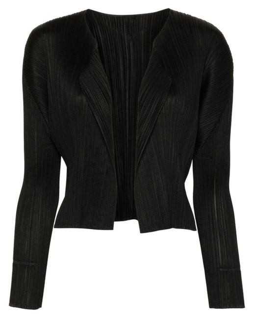 Issey Miyake Black Long-sleeve Pleated Jacket