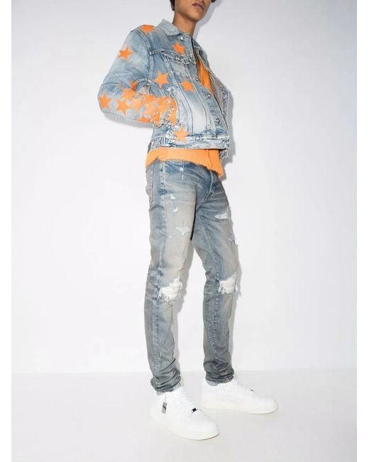 Amiri Blue Mx1 Ultra Suede Skinny Jeans for men