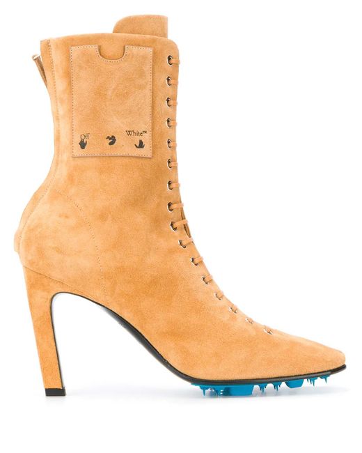 Off-White c/o Virgil Abloh Brown Lace-Up Ankle Boots