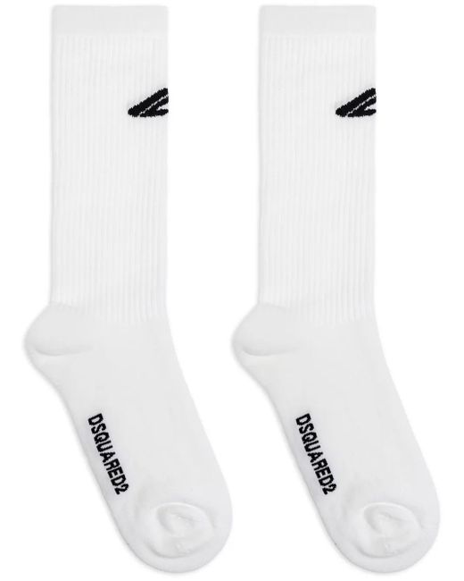 Calcetines con logo DSquared² de hombre de color White
