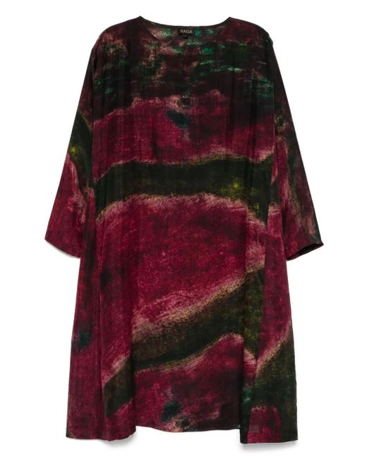 Yavi Red Silk Midi Dress