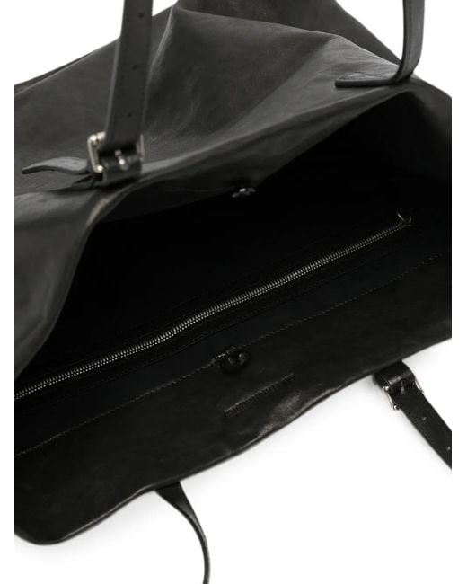 Ann Demeulemeester Black Distressed Leather Tote Bag
