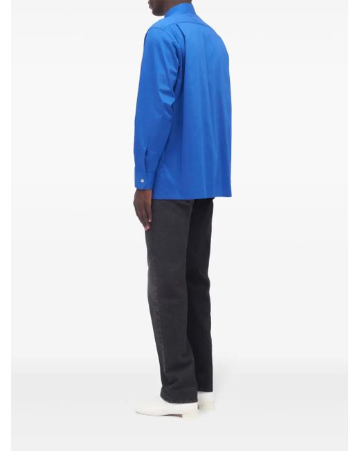 MM6 by Maison Margiela Blue Pointed-Collar Button-Up Shirt for men