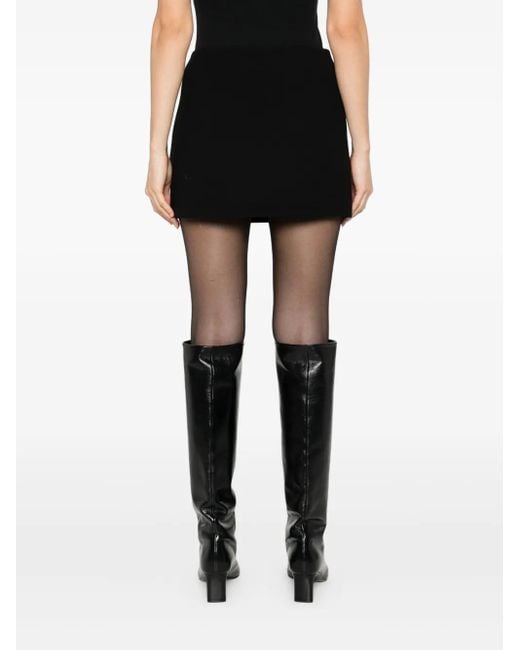 P.A.R.O.S.H. Black Virgin Wool-Blend Skirt